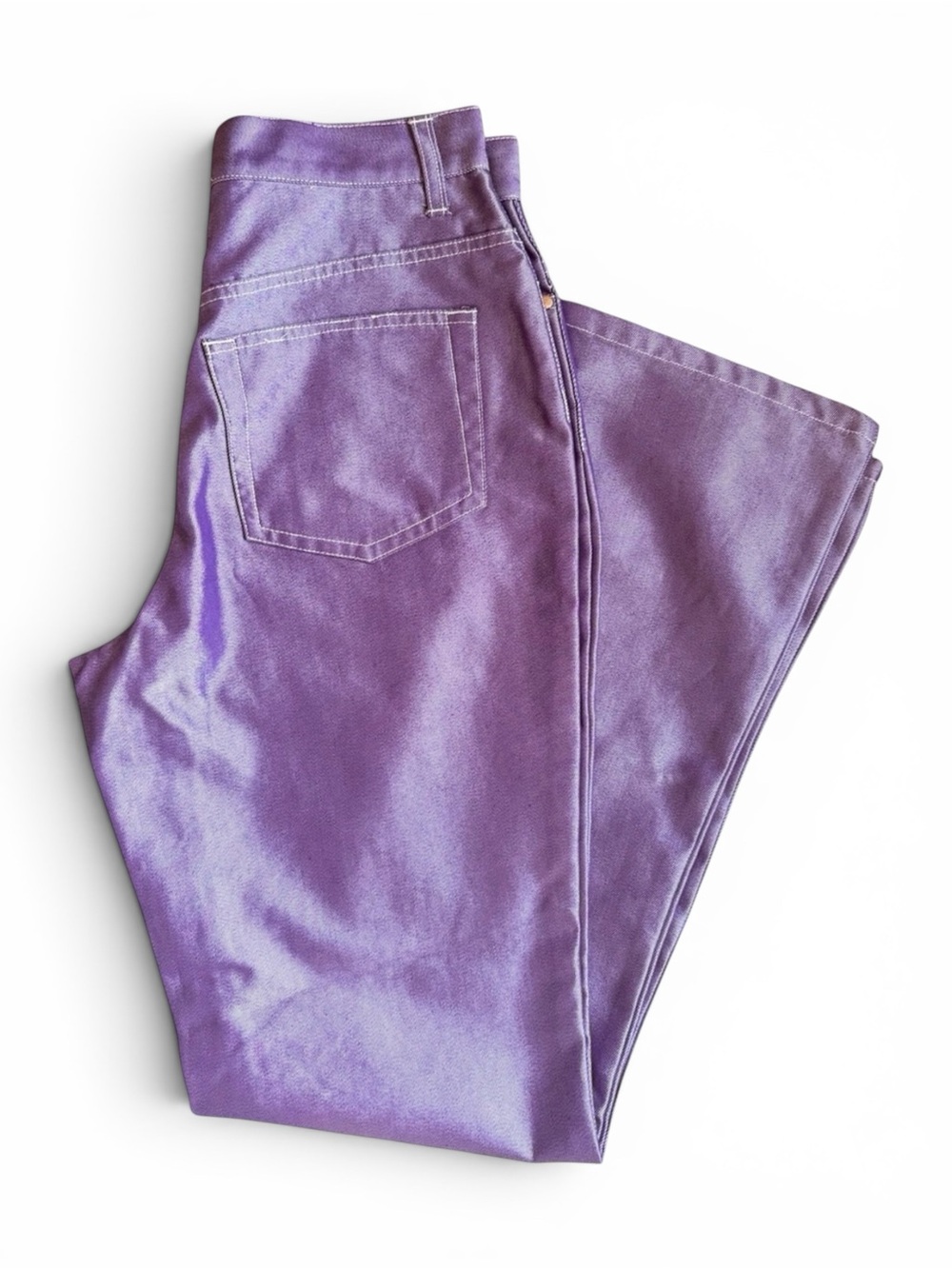 Y2K Metallic Purple High Rise Wide Leg Jeans